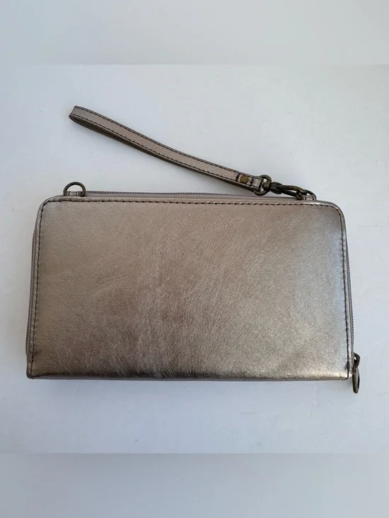 The Sak Metallic Leather Wallet Crossbody Clutch Wristlet Convertible 3 in 1 EUC - Picture 5 of 12